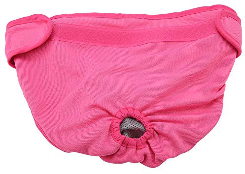 Hundewindeln für Hündinnen, Waschbare Schutzhose für Hunde, Robuste & Wiederverwendbare Hundehygieneunterhose aus Baumwolle mit für Weibliche Hunde & Welpen (rosa S)