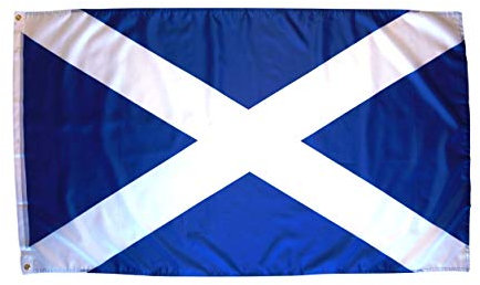 SHATCHI Grand Drapeau National écossais de l'Écosse 1,5 x 0,9 m St Andrew's Saltire - Décorations pour Sports de Rugby - Polyester