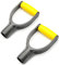 MroMax 2 Stück Schaufel-D-Griff, 3,8 cm Innendurchmesser, 32 mm PVC-Spaten, Schneeschaufel, Ersatzgriff, Gartenzubehör zum Graben, Hackwerkzeug, gelb-schwarz