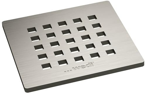 WEDI Fundo Fino Cache-écoulement carré en acier inoxydable 5.1 carré 115 x 115 x 5 mm