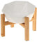 HCHLQLZ Blanc avec Support Porte-gamelle Surélevée Gamelle incliné pour Chien et Chat Céramique avec Support en Bambou