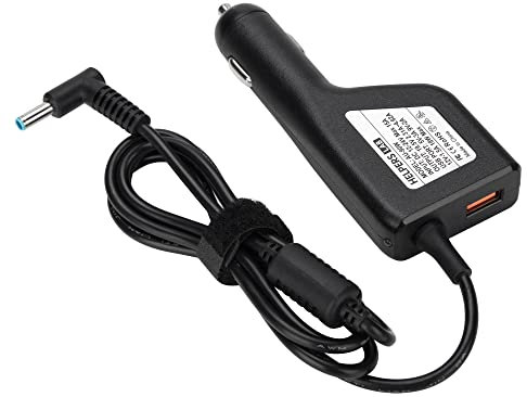 HP Laptop Car Charger - 90W, 65W, 45W; Compatible with HP Stream 11, 13, 14; Pavilion 11, 13, 15 X2; Split 13 X2; Elitebook Folio 1040 G1; X360 11; ProBook 11 430; Blue Tip 19.5V