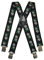 Olata Heavy Duty Herren/Damen-Hosenträger X-Form mit Edelweiß Muster – 2,5 cm. Schwarz