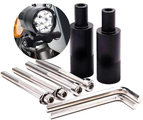 Motorrad-Schutzblech-Nebelscheinwerfer-Halterung, Gabellochmontage, M6 M8 Nebelscheinwerfer, Halterung, Stent, 2 Stück (schwarz)
