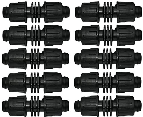 AERZETIX - Set di 10 manicotti/raccordi/connettori di riparazione per tubo (piatto) Ø16mm per sistema di goccio - riparazione di tubi da giardino/irrigazione - in plastica - C48711