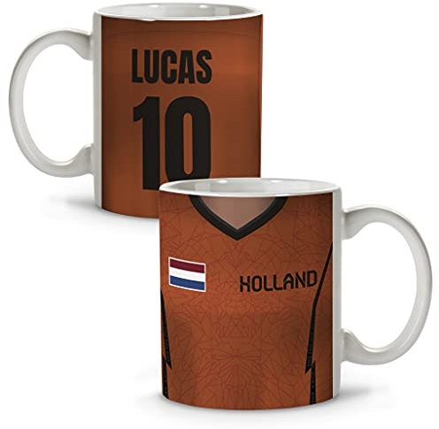 LolaPix Tasse personnalisée. Cadeau Tasse. Cadeaux personnalisés. Diverses équipes nationales. NEERLANDAIS