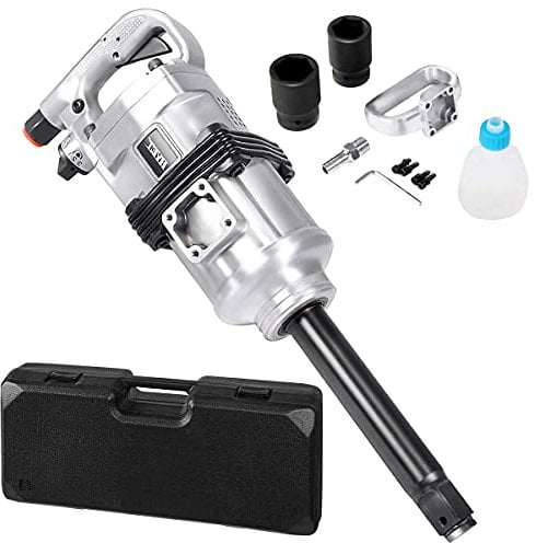Salches 1 Air Impact Wrench Gun, Long Shank Truck Mechanics with Carry Case for Commercial Home Use, Heavy Duty Pneumatic Tool