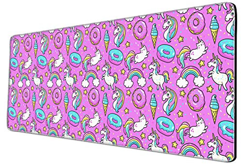 PEPYJAN Gaming Mouse Pad, Extended Mouse Pad, Large Computer Keyboard Mouse Pad Desk Mat with Non-Slip Base for Home Office Gaming Work (31.5x11.8x0.12 Inch) - Unicorn