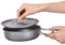 iBasingo 1000ml Titan Bratpfanne Camping Pan mit Klappgriffen & Deckel 19cm Outdoor Leichte Tragbare Grillplatte Wandern Teller Schüssel Küche Geschirr Kochset Kochgeschirr für Fried Ei Steak Ti2065C