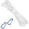 Supernic 12.5m 6mm Flag Rope Polyester Pole Halyard Rope Flag Replacement Flag Halyard Line with 2 Steel Hook Clips Flagpole Rope Clips for Outdoor Hanging Clothes Bundled Sailing Rigging Garden