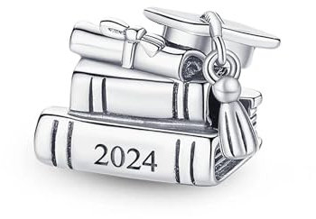 Abschluss-Geschenke für Sie 2025, 925er-Sterlingsilber, für Abschlussbücher, Charm-Perlen, passend für originale Pandoura-Armbänder zur Schmuckherstellung, Sterling-Silber, Silber