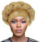 IYOU Afrikanischer Turban Kopf Wrap Gold Braid Beanie Cap Kopfbedeckung Kristalle Twisted Head Turbans für Frauen und Mädchen