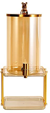 SYALEO Drink Dispenser 3.8l Glass Beverage Dispenser Clear Drink Dispenser with Plastic Stand Decorative Cold Kettle for Water Juice Beer Kombucha Liquor Fridge Cold Kettle