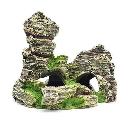 Aquarium Felsen Dekoration, Bergblick Aquarium Baum Aquarium Dekoration, Stein Versteckte Höhle Dekoration Geeignet für Aquarium Dekoration, D