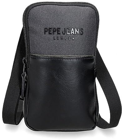 Pepe Jeans Grays Kleine Umhängetasche Schwarz 10,5 x 18 x 2 cm Polyester, Schwarz, Talla única, Kleine Umhängetasche