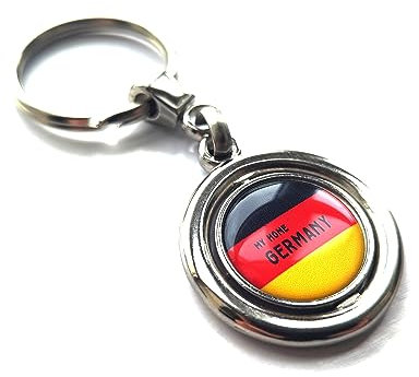 decal arts Schlüsselanhänger mit Deutschland-Flagge, Metall, patriotischer Anhänger, Schlüsselanhänger für Männer und Frauen, Geschenk, Schwarz , L