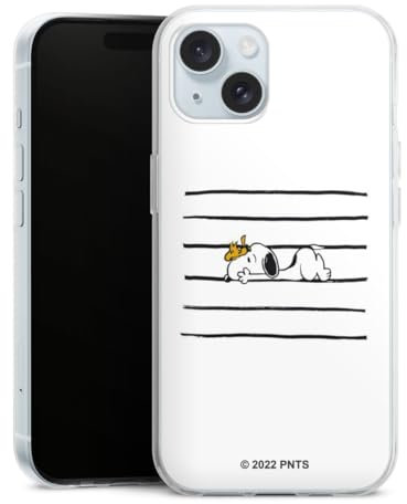 Silikon Hülle kompatibel mit Apple iPhone 15 Case transparent Handyhülle Snoopy Peanuts Hund