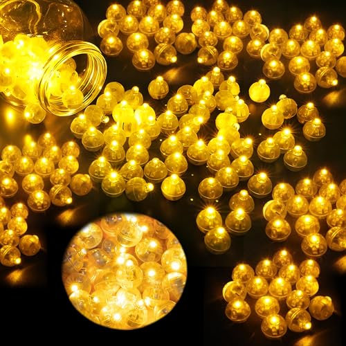Frasheng 120 Pezzi Mini LED Palloncini Luci, Rotondo Lampada a Palloncino, Colore Caldo Lampada a Palloncino per Compleanno,Matrimonio,Halloween,Festa di Natale Capodanno Decorazione