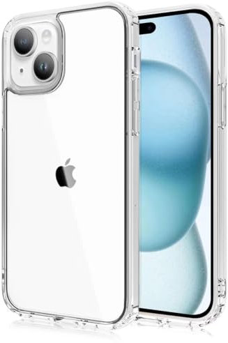 HiiVeet Compatible with iPhone 15 Case, Shockproof Clear Bumper Case TPU Protective Cover - Crystal Clear, 6.1-inch