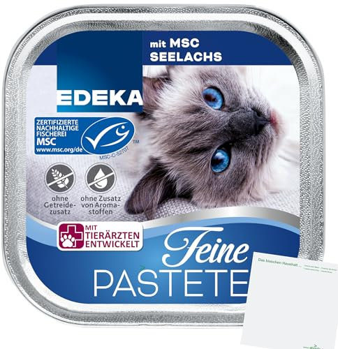Edeka Cat Feine Pastete mit MSC Seelachs Katzenfutter (100g Dose) + usy Block