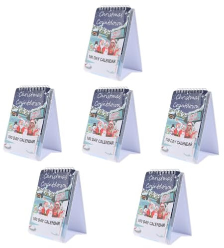 MAGICLULU 6 Stk Countdown bis Weihnachten countdown kalender countdown calender 100-Tage-Countdown-Kalender zum Abreißen Schreibtisch-Flip-Kalender deko Wohnkultur Tischkalender aus Papier