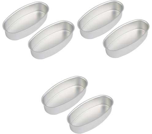 TOPBATHY 6pcs Oval Baking Tray Bread Loaf Cake Trays for Baking Oven Non-Toxic Dishwasher Safe for Home Professional Use