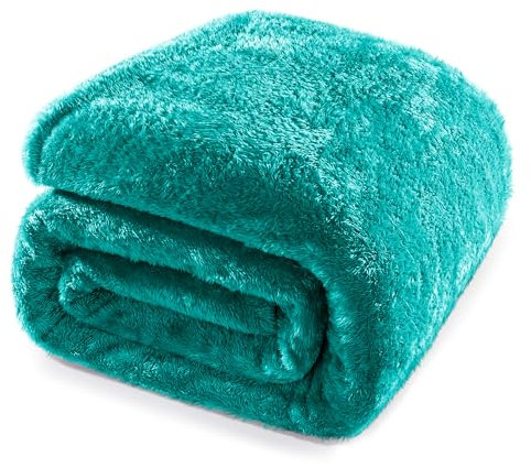 Whale Flotilla Coperta Morbida in Pile, Calda Coperta per Divano, Letto, Soffice e Accogliente, 150 x 200 cm, Teal