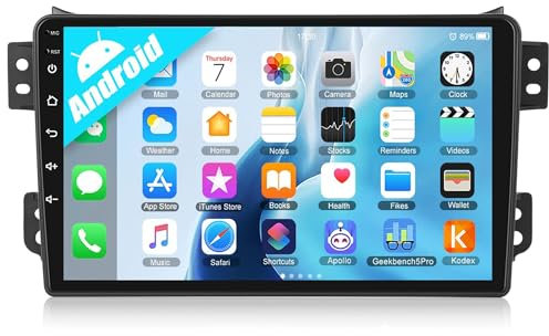 CAMECHO 1+32G Android 13 Autoradio mit Navi für Suzuki Splash Ritz/Opel Agila B 2004-2014, 9 Zoll Doppel Din Auto Radio Touch Display mit Bluetooth FM/RDS Mirror Link WiFi SWC