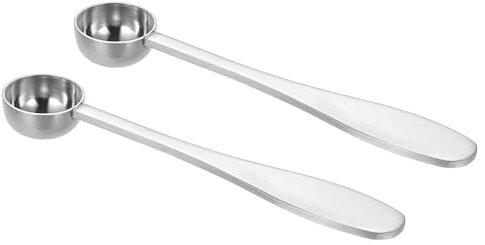 sourcing map 2 Pcs 2.5 ml Teaspoon Scoop, Stainless Steel Measuring Spoon for Loose Leaf Tea, Silver