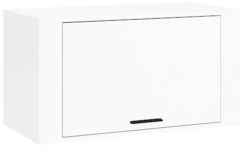 Makastle Wand Schuhschrank, schmal Schuhregal Hängend, Schuhkommode, Schuhablage, Shoe Organizer, Schuhaufbewahrung Hängend, Wandregal, Hochglanz-Weiß 70x35x38 cm Holzwerkstoff