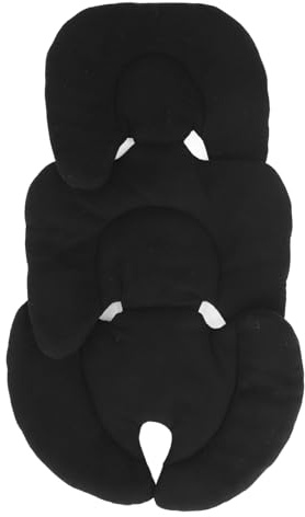 Kinderwageneinlage, Stubenwagen-Einsatzpolster, Baby-Lendenkissen, Kinderwageneinlage, Herausnehmbares Einlagepolster mit Sicherheitsgurt für Kinderwagen (BLACK