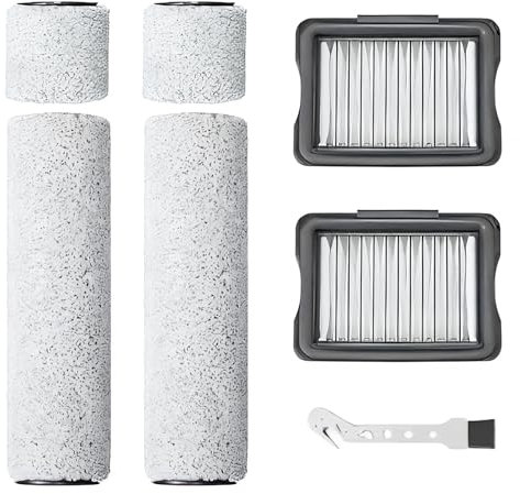 Jegehoyo Rodillo de cepillo de repuesto para aspiradora Eureka RapidWash NEW630, 2 rodillos de cepillo, 2 filtros HEPA, 1 cepillo de limpieza