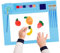 YARVPUV Tapis de Peinture en Silicone pour Enfants 51x41cm Tapis Peinture Silicone avec Compartiments de Peinture, Gobelet Facile à Nettoyer - Idéal pour Arts Créatifs, Peinture et Loisirs (Bleu)