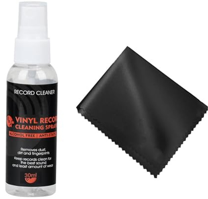 Rdxanc Schallplattenreiniger Set 30 ml Fluid inkl. Mikrofasertuch für optimale Tonaufnahme Wartung