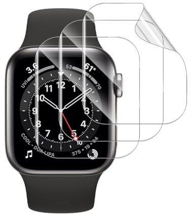 GEEMEE 3 Pezzi per Apple Watch Series SE2/SE/6/5/4 40mm Pellicola Protettiva, Non Vetro temperato TPU Flessibile Copertura Completa Impermeabile e indossabile Protezione Schermo
