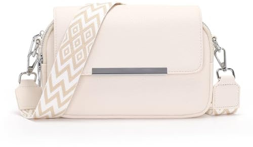 Zyig umhängetasche kleine handtasche damen handbags for women handytasche zum umhängen Breitem Schultergurt Multikompartiment crossbody bag Beige