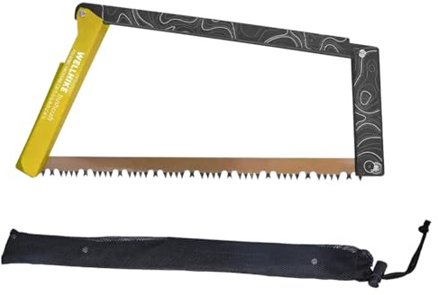 LYEAA Folding Saw with Storage Bag Multifunctional Camping Handsaw for Wood (Yellow)