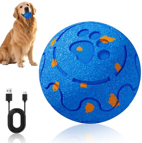 Jadyon Interaktives Hundespielzeug, Spielball Hund, Hundeball Unzerstörbar | Interaktiver Spielball für Hunde, Intelligenter Selbstbewegender Hundeball, Self Moving Dog Hundespielzeug Elektrisch(Blau)