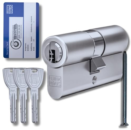 Winkhaus keyTec XT Doppelzylinder – Hochwertiger Schließzylinder mit Wendeschlüssel, Sicherungskarte & Patentschutz, Bohr- & Ziehschutz X-tra, VdS- & SKG***-geprüft, 4 Schließebenen