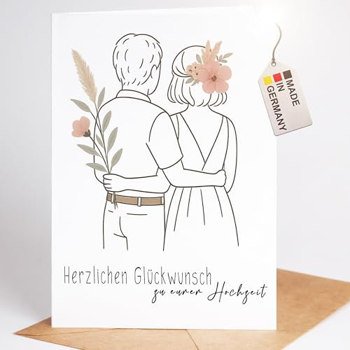 myDreamwork®XL Hochzeitskarte DIN A5 – liebevolle Glückwunschkarte Hochzeit mit Paar-Motiv – Karte zur Hochzeit inkl. Umschlag – Grußkarte für Brautpaar – Made in Germany
