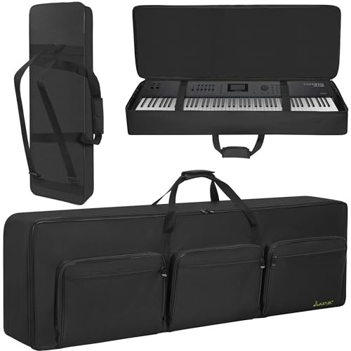 FREEAMG 88 Key KeyboardTasche, Robuste 600D Oxford Keyboardtasche 88 Tasten | Keyboard-Gigbag mit 10 mm Polsterung, keyboard tasche mit Grif fund Schultergurten für Digitales E-Piano (146x45.7x20.3CM)