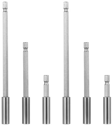 6 Pcs Drill Extension Bit Holder, Magnetic Drill Bit Holder, Magnetic Screwdriver Bits, Impact Extension Bar with 1/4 Hex Shank(60mm 100mm 150mm)