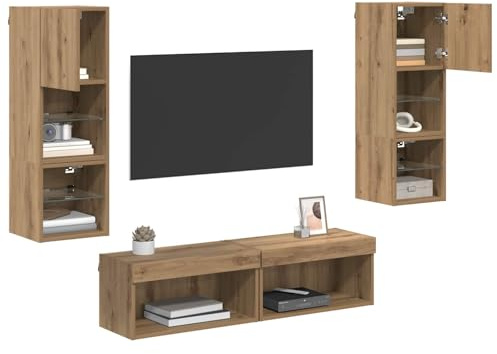 vidaXL TV-Wandmöbel 6 STK. Artisan-Eiche Holzwerkstoff