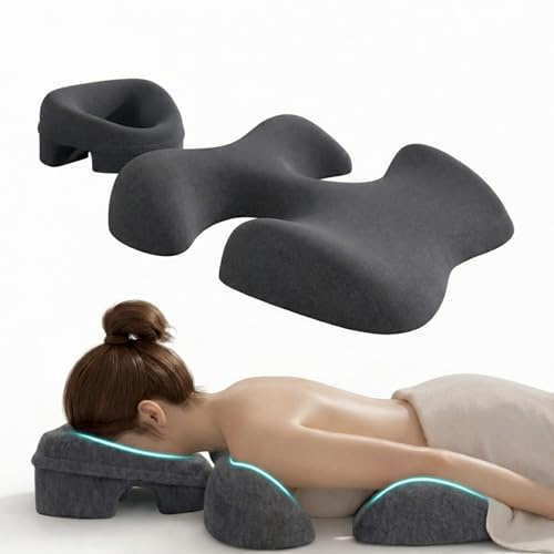 Poggiatesta massaggiante per letto,Cuscino di supporto per il torace, Cuscino per Massaggio Viso con Foro, Cuscino per culla viso massaggiante in memory foam,Cuscino viso per lettino da massaggio (A)