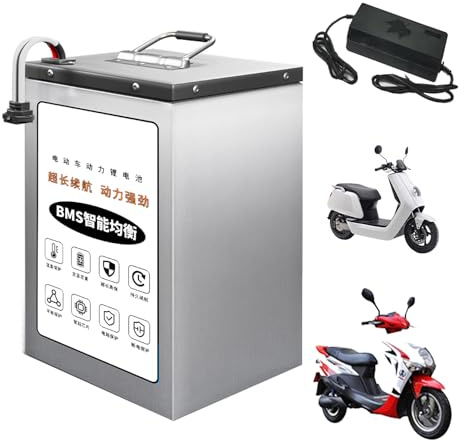 HJGHY ,48v,70Ah, Batteria di Ricambio per Moto da 48V 60V 72V 60Ah 70Ah 80Ah 90Ah, Pacco batterie al Litio da 72V per Scooter, ciclomotori e Go-Kart da 72V con Caricabatterie.