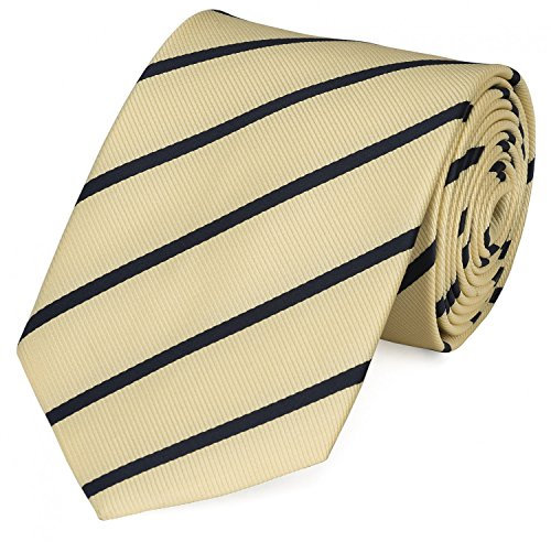 Fabio Farini - Herren gestreifte Krawatte in 8cm Breite, Schlips klassisch Robuste Pflegeleichte Mikrofaser für alle Anlässe wie Hochzeit, Beerdigung, Konfirmation oder Business Sandfarben Schwarz