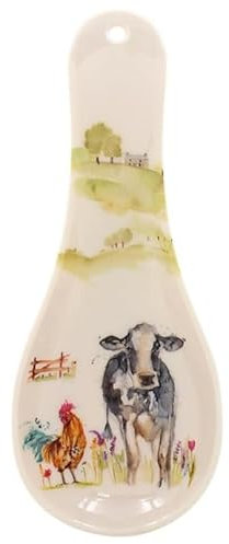 The Leonardo Collection Farmyard Spoon Rest for Kitchen & Home | Lovely Spoon Holder for Kitchen Accessories | Designed by Macneil Studios | Heat Resistant Spoon Rest for All Types of Spoons