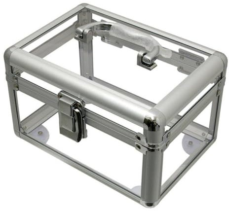 ROC Cases Clear Plastic Storage Carry Case 200x140x140mm Arts and Crafts Make-Up Vanity Box
