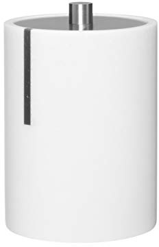 Premier Housewares Small Jars Stylish Cotton Bud Holder Ceramic Jar With Lid White Skincare Storage