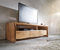 DELIFE Fernsehtisch Live-Edge Akazie Natur 145 cm Ablagefach offen Baumkante Lowboard